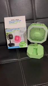 Ready Stock! 2-in-1 Table Fan with LED Night Light - Foldable Portable & USB Rechargeable