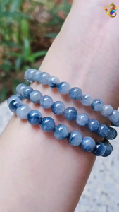 Premium Grade Snow White Blue Rabbit Hair Rutilated Quartz Bracelet