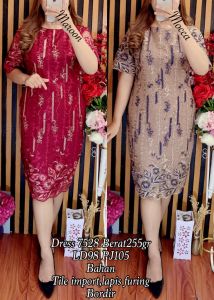 COD-DRESS WANITA TERBARU BAHAN BROKAT CORNELLI GLITER LAPISAN FURING-DRESS WANITA TANGAN PENDEK TERBARU-DRESS BROKAT TEBAL GLITER-DRESS WANITA TERBARU 2023