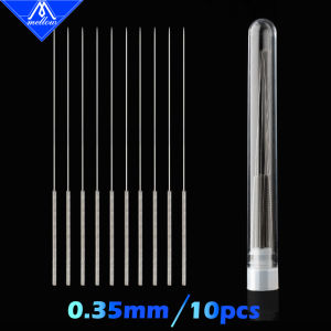 Mellow | Mlellow 10pcs 3D Printer 0.35mm Nozzle Cleaning Needle Drill Fits For MK8 / V6 / Volcano 0.4 Nozzle 3D Printers Parts Hotend