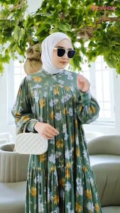 MAXY DRESS JUMBO MOTIF MAPLE BAHAN RAYON VISCOUSE PREMIUM ADEM TEBAL HALUS NYAMAN GAMIS JUMBO WANITA TERBARU LEBARAN 2024