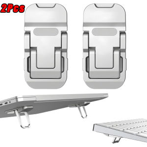 Ergonomic Zinc Alloy Laptop StandPortable Keyboard Riser with 2 Adjustable Angles Foldable Invisible Laptop Riser for Desk