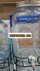 [MKS GLASS] DISPENSER KACA 8 LITER DISPENSER AIR DISPENSER PESTA BAHAN KACA PLUS DUDUKAN KAKI BESI