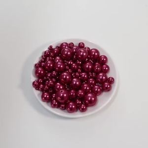10-1000pcs 3-20mm Wine Red ABS Imitation Pearl Beads With Hole Round Loose Beads For Jewelry Making DIY Bracelets Accessories