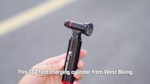 West Biking | WEST BIKING CO2 Bicycle Pump Aluminum Alloy Bike Tire Inflator One-click Fast Inflation Pump No CO2 Cylinder Cycling Accessories