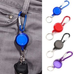 【PrettySet】Mulitifunctional Badge Reel Retractable Keychain Recoil New Ski Pass ID Card Holder Keyring Key Chain Steel Cord