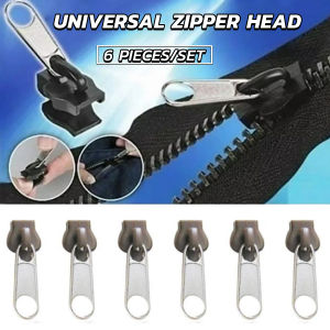 Baete 6pcs Zipper Slider Head Universal Instant Fix Replacement Zippers 3 Colors
