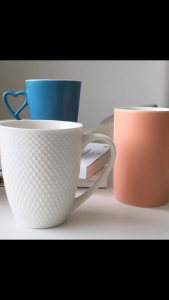 Snug Ceramic Material Nordic Coffee Mug Fashion Embossed Design With Handle Milk Mug