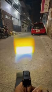 Lampu Tembak ZE8 Ibright Plus Kipas Pendingin Body Black dan Blue Lens
