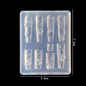 ⚑1Pcs Embossed Pattern Swan Lake Nail Art Mold High Transparent Abrasive Silicone DIY Handmade Mold
