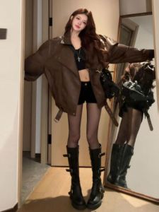 CHANGTONG | Vintage Stylish Design PU Jacket