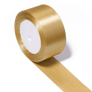 25 Yards 10-50mm Champagne Gold Color Silk Satin Ribbons Christmas Wedding Party Decoration Gift Wrapping DIY Crafts Ribbons