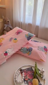 หมอนเด็ก ปุ่มดอทมิงค์ เนื้อคอตตอล นุ่ม หลายแบบ หมอนเพือสุขภาพ สามารถช่วยให้เด็กนอนหลับ 50*30cm สามารถถอดซักได้