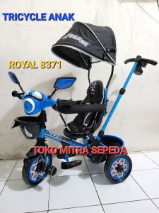 Sepeda Roda Tiga Balita Exotic 1265 - Jok Bisa Putar Dan Canopy