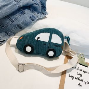 Cute Childrens Canvas Crossbody Bag for Boys And Girls Traveling Shoulder Bag Stylish Baby Girl Car Pattern Waist Bag
