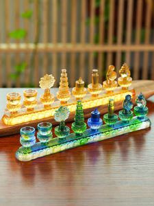 จัดวางของตกแต่งโต๊ะทำงานสไตล์จีนโบราณ ของตกแต่งบ้าน ของตกแต่งสำหรับต้นไม้ พวงกุญแจ พานทองคำ ของขวัญ