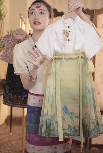 [Shanhe Dai] Girl Horse-Face Skirt Suit Summer New Arrival Chinese Style Han Clothing Retro Ethnic Style Two-piece Set