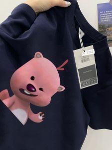 เสื้อยืดแขนสั้นผ้าฝ้ายแท้สไตล์เกาหลีสำหรับฤดูร้อน ทรงหลวม ลายการ์ตูนสัตว์บก สำหรับผู้ชายและผู้หญิง เสื้อคอกลม