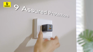 Bộ sạc nhanh nhỏ gọn 2 cổng Baseus Palm U + C 30W (Kèm cáp C to C 60w dài 1M)