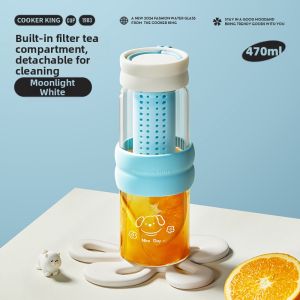 COOKER KING | Tea Infuser Portable Glass Cup