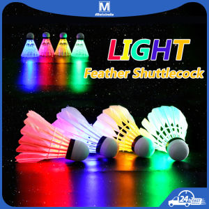 6 Pcs LED Feather Shuttlecocks Colorful Light Badminton Dark Night Uminous Shuttlecocks