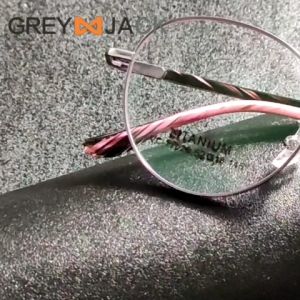 Grey Jack Frame Kacamata Bahan Titanium Ringan Bulat Antiradiasi Blueray Photocromic T 77026