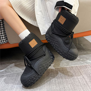Winter Waterproof Fleece Lined Cold Resistant Tire Sole Snow Boots Womens Short Cotton Boot Anti Slip Warmth Northeast