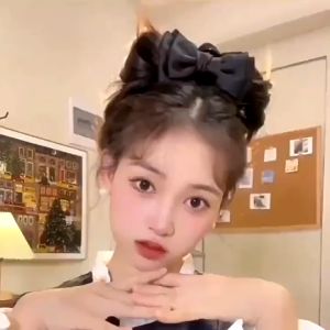 Kẹp Tóc Vải Satin Hình Nơ Xinh Xắn Phong Cách Hàn Quốc