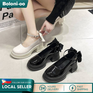 Mary Janes Shoes for PU Leather Thick Bottom with Skirt High Heel Pumps for Bow Mostwear Classic Fashion Lolita/JK