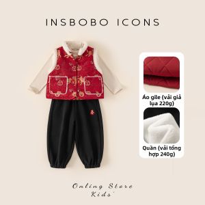 insbobo | Bộ Áo Hanfu Trung Quốc Dày Cho Trẻ Em Mùa Đông