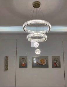 Luxurious modern crystal chandelier villa hotelliving roomdining roomstaircaseceiling chandelie