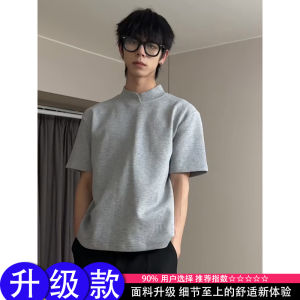 เสื้อยืดแขนสั้นคอตตอนไนโตรเจนเหลวสำหรับผู้ชายในช่วงฤดูร้อน ทรงหลวม ระบายอากาศได้ดี ปกติ แขนสั้น ปกติ