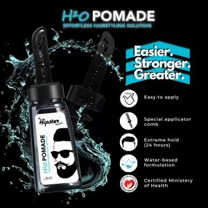HIPSTER H2O POMADE | 260ML - Hair Gel | Mens Hairstyling | Strong Hold | Original Pomade | Gel Pomade | Produk Stail Rambut