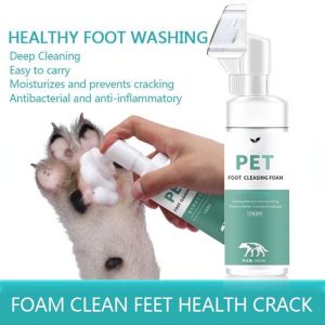 150ml Pet Food Cleansing Foam Dog Foot Waterless Cleaning Foam Deodorant Cat Dog Foot Wash Foot Care Pet Supplies Pet Cat Dog Food Wash Outdoor