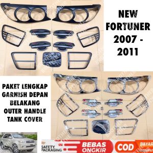 Paket Lengkap New Fortuner 2007 2008 2010 2011 Garnish Lampu Depan Belakang Outer Handle Tank Cover Hitam Chrome