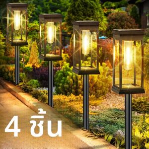 ไฟทางเดินพลังงานแสงอาทิตย์ แสงวอร์ม สำหรับภายนอกอาคาร กันน้ำ ใช้พลังงานแสงอาทิตย์ เหมาะสำหรับทางเดิน สวน สนามหญ้า ตกแต่งสวน