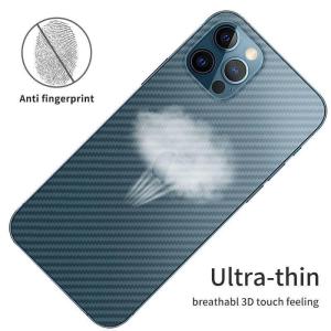 Carbon Fiber Back Film For iPhone 14 13 12 11 Pro Max Mini Plus Sticker Phone Screen Protector Anti-fingerprint Clear For iPhone 6 6s 7 8 Plus SE 2020 2022 X Xs XR Max