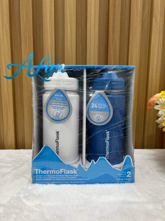 ThermoFlask 16oz Stainless Steel Water Bottle, 2pack Lazada PH