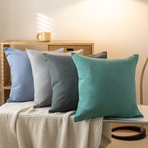 New Old Coarse Fabric Pillow Cover Solid Color Pillow Cover Coarse Texture Pillowcase