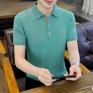 HENGYUANXIANG | Hengyuanxiang 2025 New Pure Color Polo Shirt Men Knitted Ice Silk Short Sleeve T-Shirt Trendy T Summer Fashion Urban Style Youth