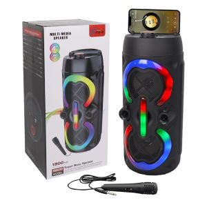 【Local delivery】Wireless BT Speakers with Mic & Radio Portable Subwoofer Music Player Rechargeable Party Stereo Speaker for Home Karaoke