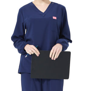 V-neck Medical Uniforms for Women Short Long Sleeves Stretch Nursing Set Quick-Dry Pet Vet Hospital Clothes S03-01