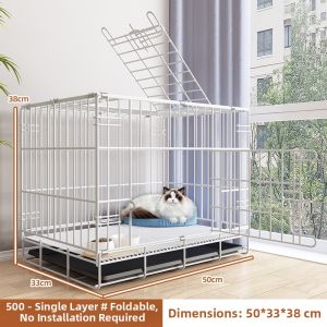 Indoor Space-saving Pet Mansion House with Litter Box Bed