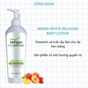 White Relaxing Body Lotion sữa dưỡng trắng aroma OK300 chiết xuất từ trái cây 480ml