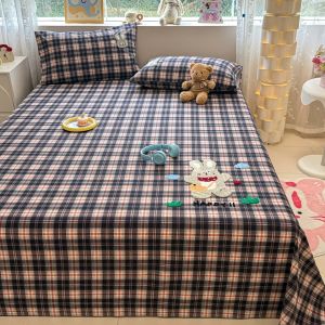 Kiss Dear | Thickened Flannel 100% Cotton Pink Single Bed Sheet for Dormitories