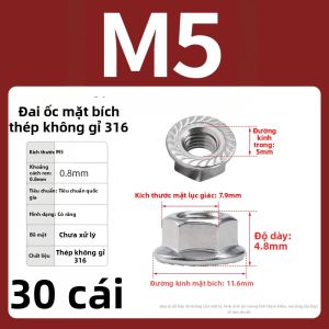 BAIRUITE | Đai Ốc Flange Chống Trượt và Chống Lỏng M3-M20