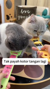 POODEE PETS Malaysia Pet Feeding Spoon Wet Creamy Cat Treat Stick Cat Snack Feeders Pet Wet Food Scoop Squeezer Convinent Cats Makanan