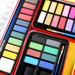 Bộ màu nước nén cao cấp 12/16/18/24 màu tặng kèm 1 cọ