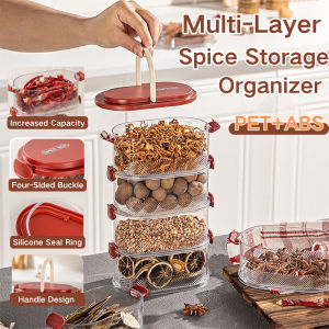 4 Layer Stackable Seasoning Box Set Spice Container Food Keep Fresh Box Household Sealing Moisture-proof Packaging Jar