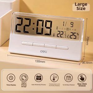 deli | Strong Wake-up Multi-functional Electronic Clock